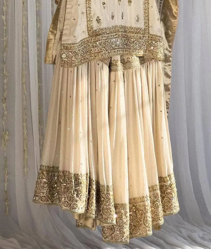Chinon Silk Kurti and Sharara Set with Beautiful Sequins Embroidery