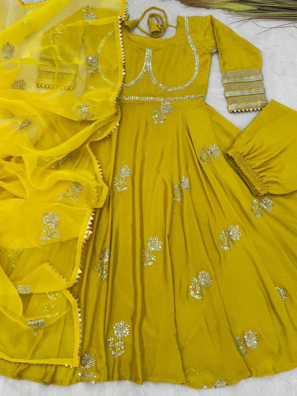 Elegant Anarkali Gown with 5mm Sequins Embroidery – Designer Set with Dupatta NextBuy