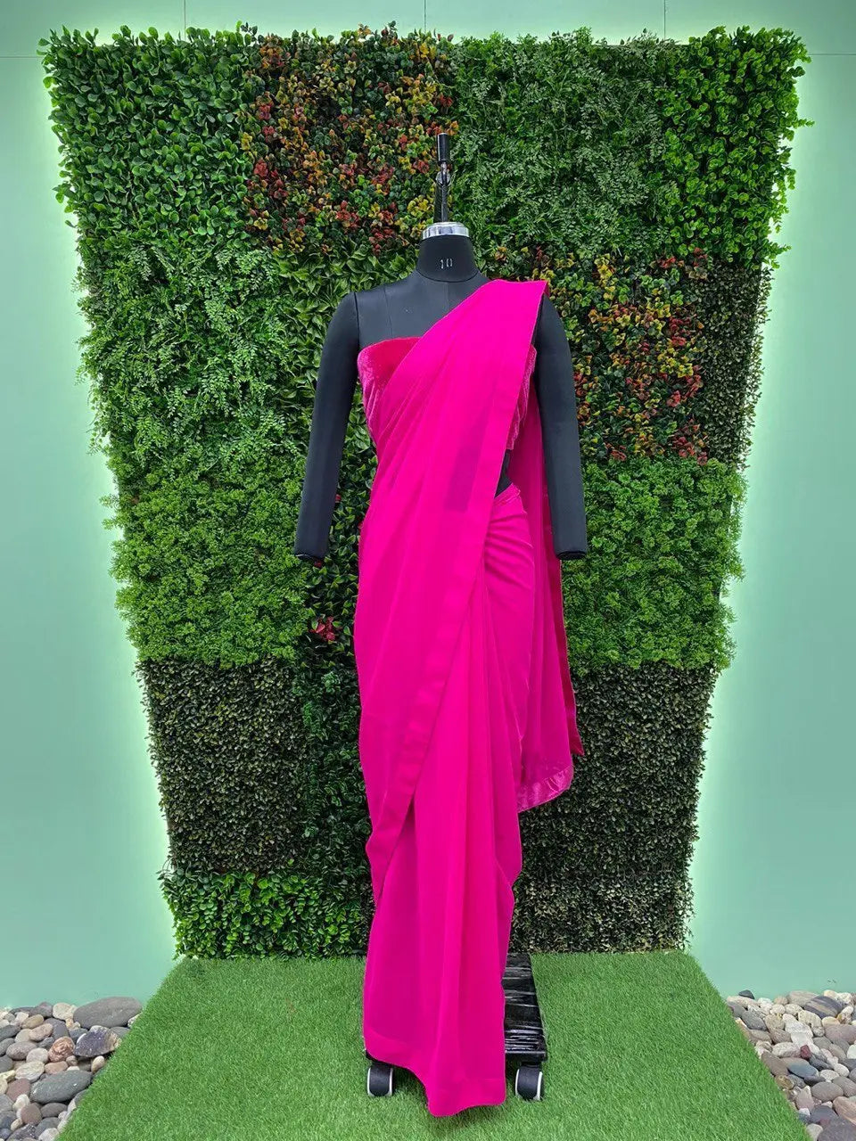 GEORGETTE SAREE WITH VISCOS VELVET BLOUSE - NextBuy