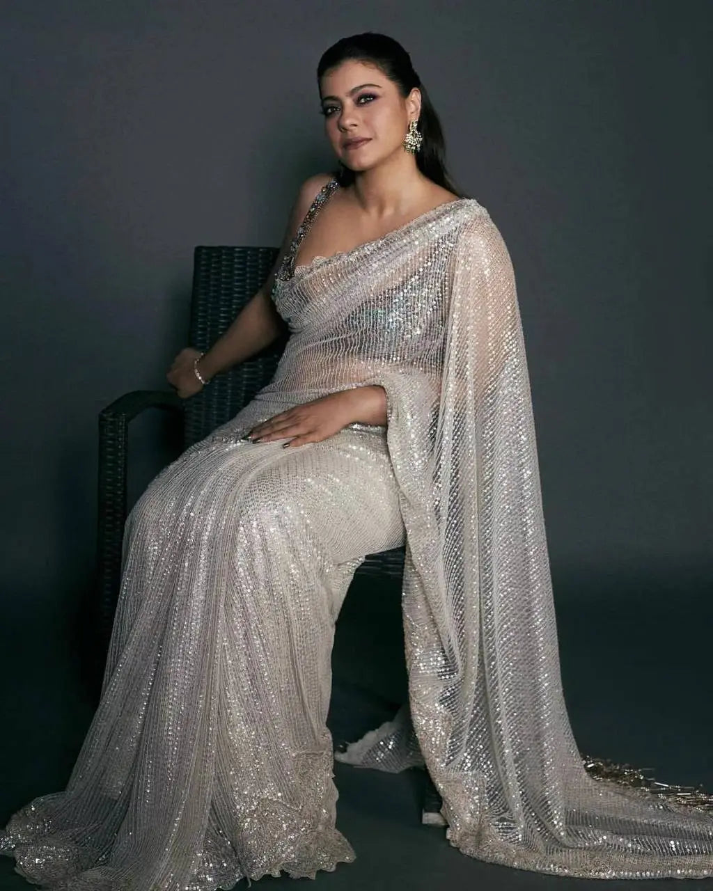 Heavy Quality Mono net fabric with beautiful 5mm sequence Saree &amp; Multy Embroidery work &amp; Cutwork Border in Saree - NextBuy