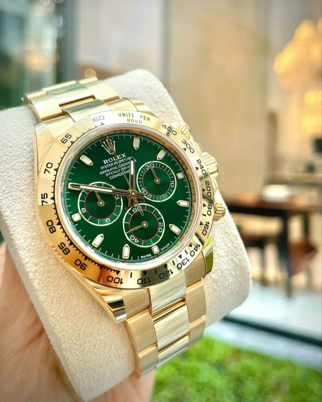 Rolex Cosmograph Daytona Green Dial with Gold Ring – Premium Mechanical Chronograph Watch for Men NextBuy