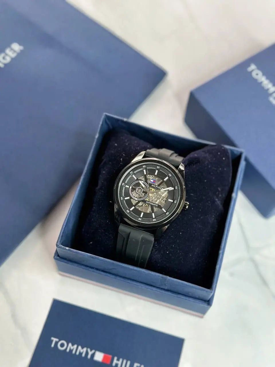 Tommy Hilfiger Modern Automatic Men's Watch | Premium 43mm, Open Front & Back Machinery NextBuy