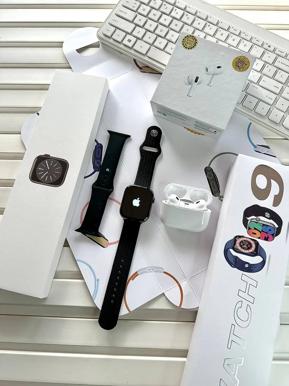 Apple Watch Series 9 – Premium Tech Combo – A luxury smartwatch combo featuring the Apple Watch Series 9 with advanced technology, performance, and style.