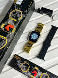 Series 9 Full HD Golden Smartwatch – Featuring a Full HD Retina display, Bluetooth calling, and two straps, this smartwatch offers the best in quality and functionality.