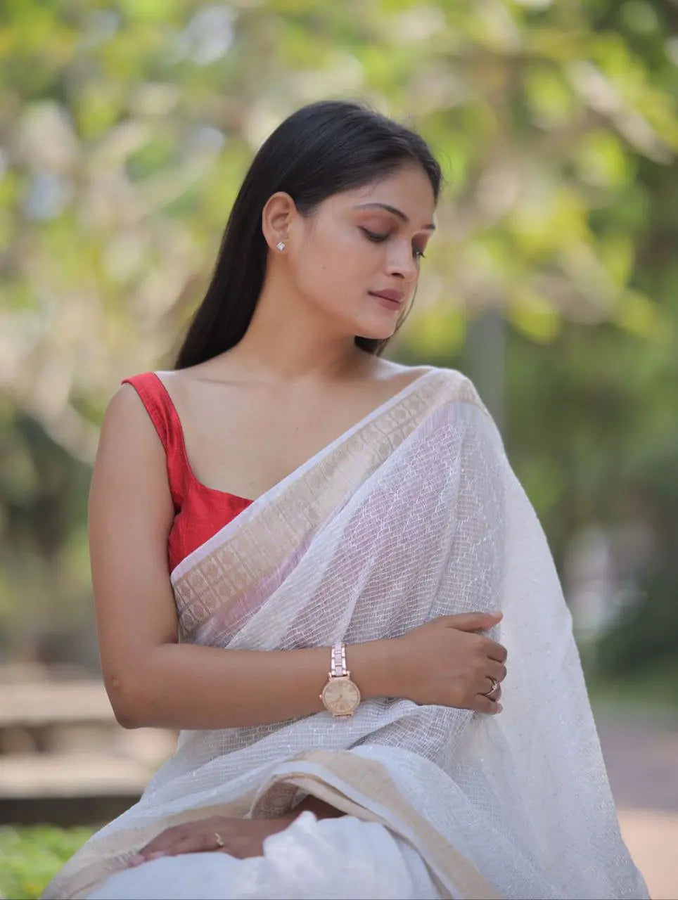 Blouse Sartin Banglore Silk Saree With Sequnce Zari Embroidery Butti NextBuy