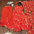 Women Orange Floral Printed Kurta with Trousers & With Dupatta NextBuy