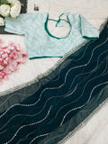 Pure Blooming Silk Georgette Saree With Sequence Design NextBuy