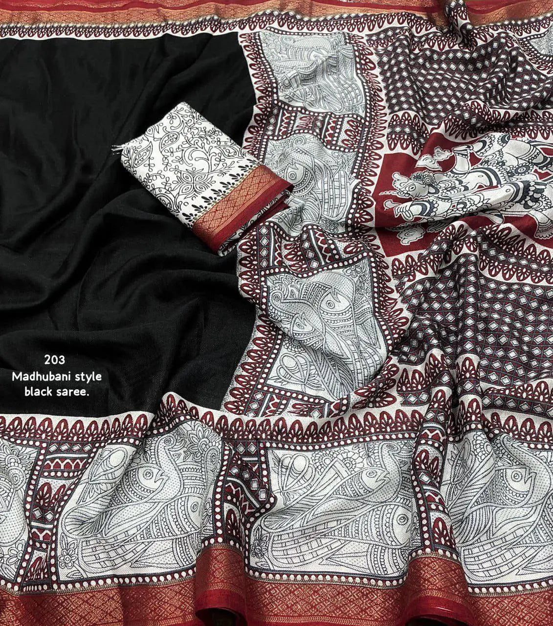 Madhubani Style Back Printed Saree NextBuy