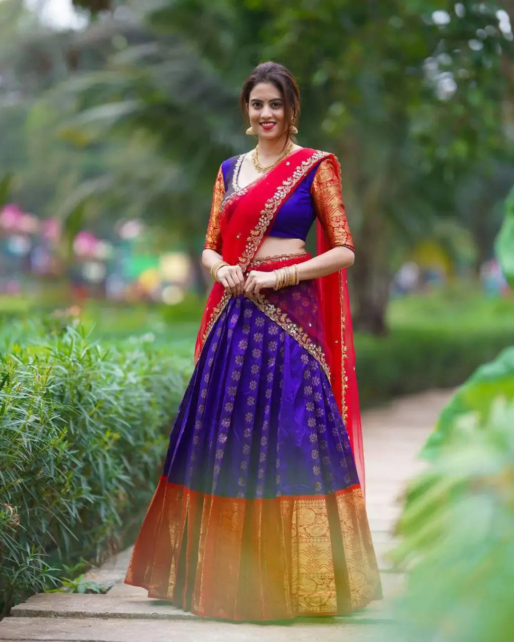 Kanjiveram Silk Zari Lehanga With Blouse Along With Banarashi Silk Duppta NextBuy