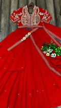 EXCLUSIVE FANCY PARTY WEAR FIYONA SILK LEHENGA SAREE WITH HEAVY WORK BLOUSE AND BELT NextBuy