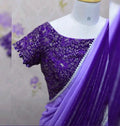 Beautiful Pure Georgette Saree with Print on All Side Attached Heavy Lace NextBuy