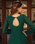 Solid fox Georgette Maxi Dress With Dupatta Pair NextBuy
