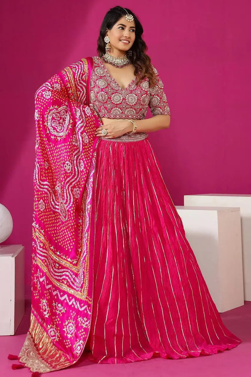 Embroidery Work Digital Print Lehenga Choli (Full Stitched) NextBuy