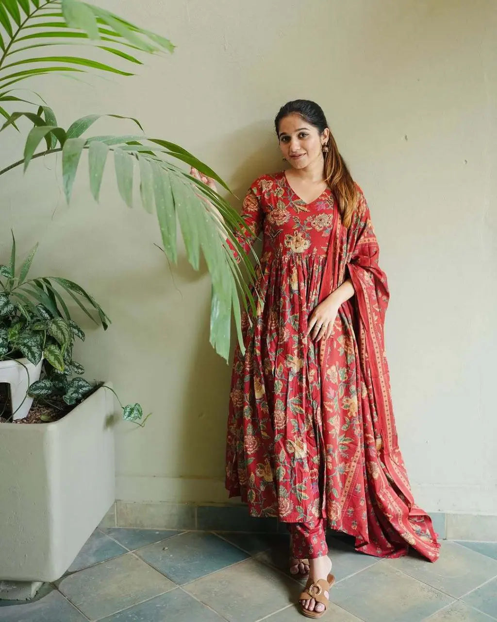 Voluminous Anarkali Suit Set - Pure Cotton 60/60 | Showroom Quality NextBuy