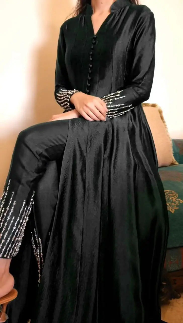 Premium Designer Chinon Silk Top & Pant Set with Thread & Sequence Work NextBuy