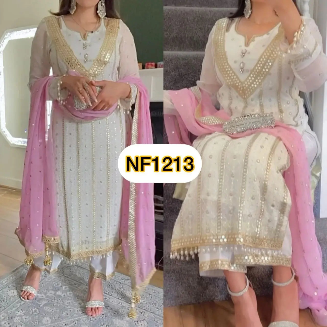 Summer Special Designer Party Wear Long Pakistani Suit - Fancy Embroidery & Sequence Work NextBuy