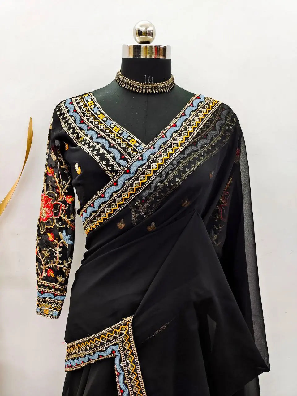 Heavy Georgette Embroidered Sequins Work Sari with Blouse – A Perfect Blend of Elegance and Style NextBuy