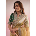 Elegant Designer Saree with Saree Blouse Designs & Sequins Work – Blouse in Mono Bengali Silk NextBuy