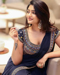 Ready to Wear Saree with Full-Stitched Embroidered Blouse NextBuy