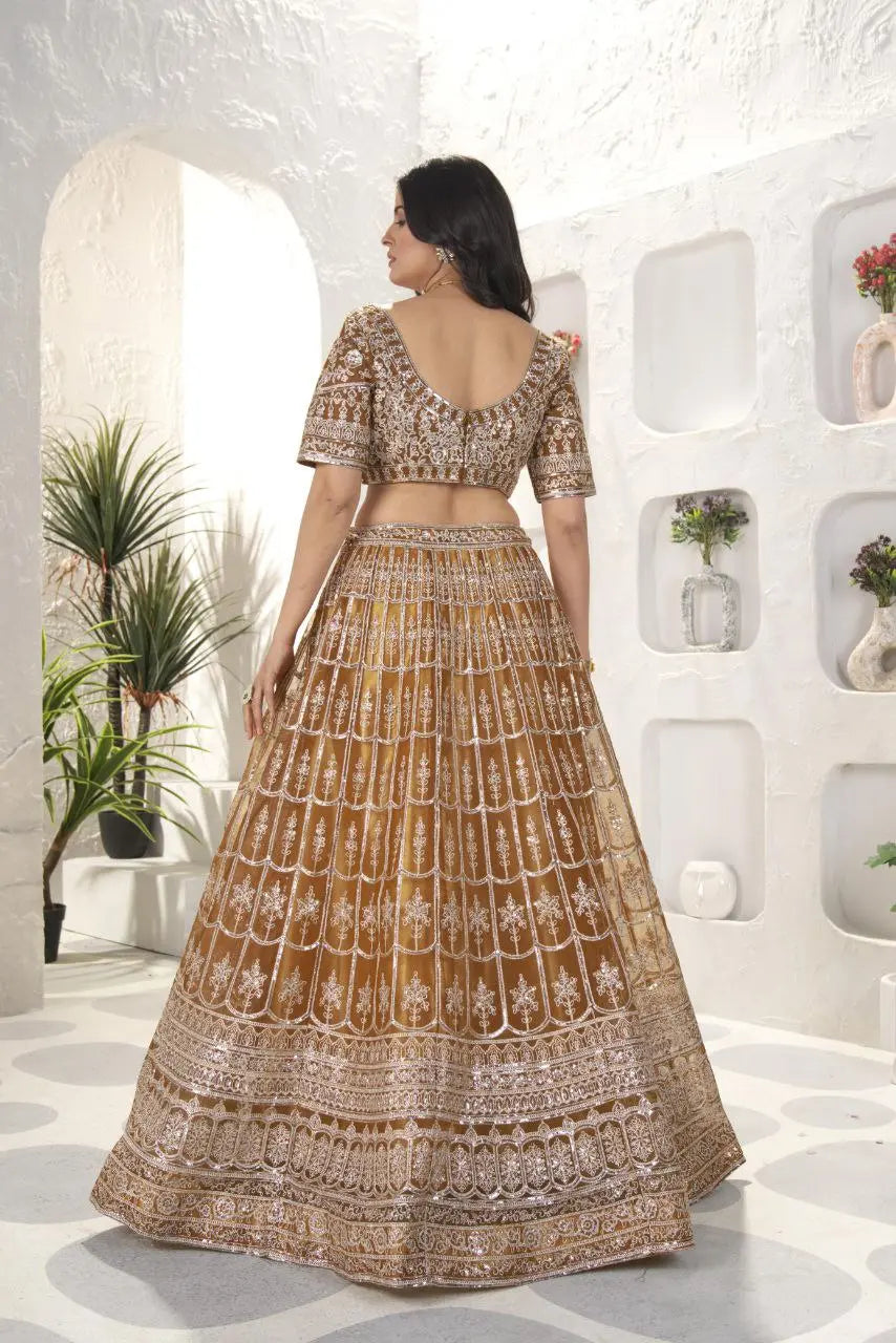 Elegant Net Fashion Lehenga with Intricate Sequence Work