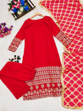 Valentine Special Red Embroidered Suit Set with Patola Dupatta for Women