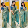 Elegant Space Silk Saree with Embroidered Blouse