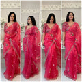 Luxury Organza Silk Saree for Weddings – Soft and breathable fabric with beautiful embroidery.