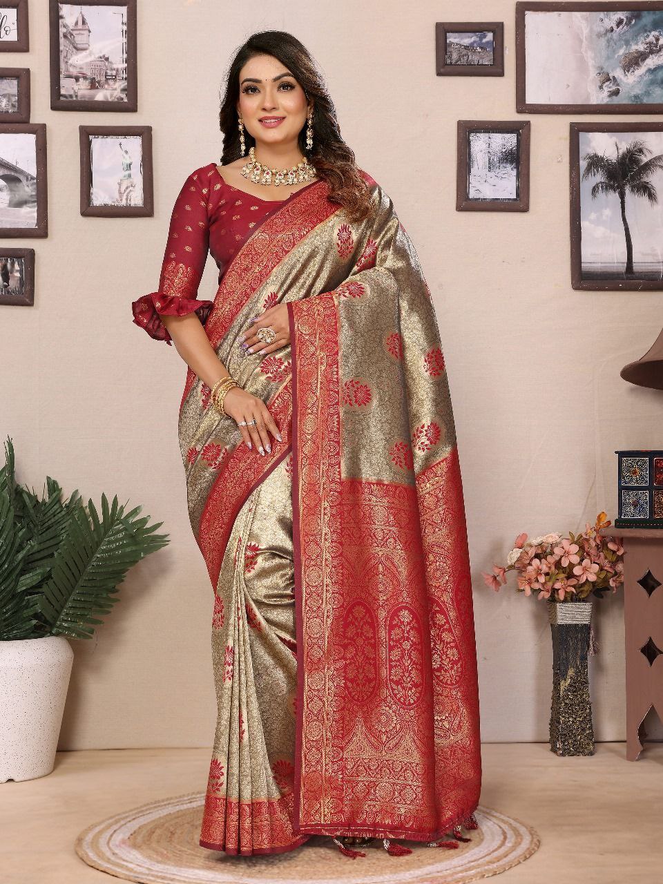 Tissue Silk Sarees - Elegant Handloom Zari Weaving Collection NextBuy