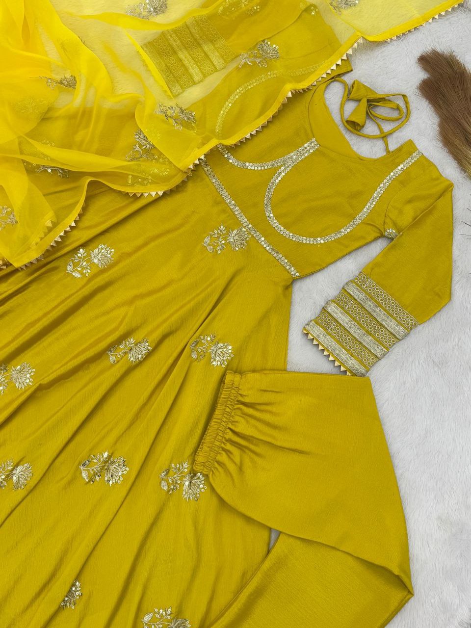 Elegant Anarkali Gown with 5mm Sequins Embroidery – Designer Set with Dupatta NextBuy