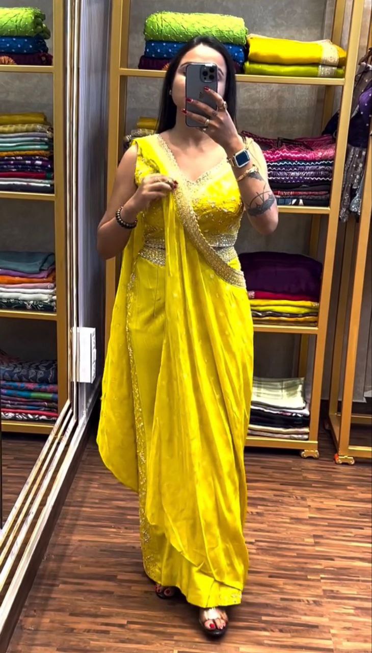 Designer Embroidered Chinon Pant Set with Dupatta – Party & Festive Wear for Women NextBuy