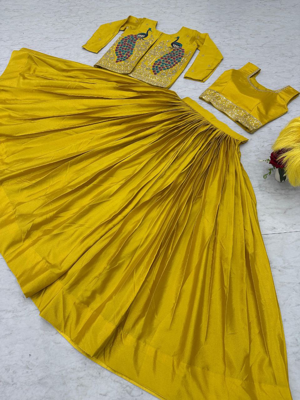 Festival Special Crop Top with Jacket & Lehenga – Designer Ethnic Wear NextBuy