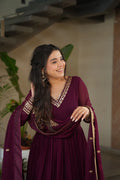 Reception gown for bride with elegant flare
