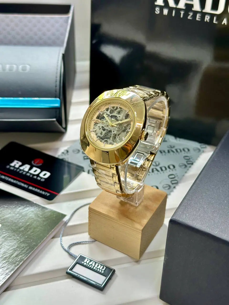 Super High-Quality Rado Diastar Automatic Watch - Gold Dial & Full Gold Metal Chain NextBuy