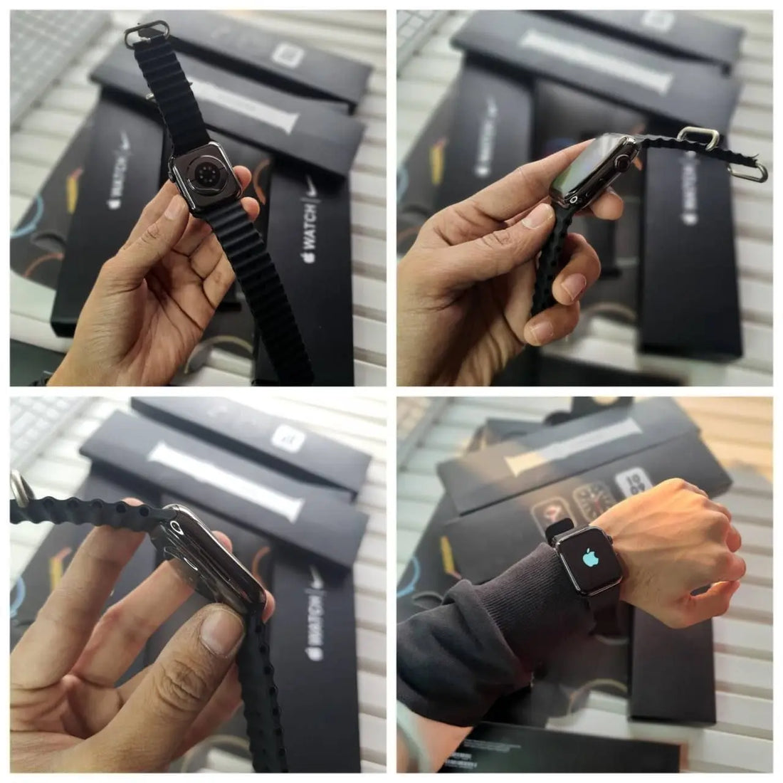 Series 8 Smartwatch with Apple Logo – A sleek and modern smartwatch featuring a premium ocean strap, heart rate monitoring, and advanced fitness tracking.