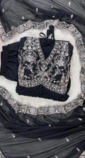 Black Embroidery Gown With Dupatta And Pant NextBuy