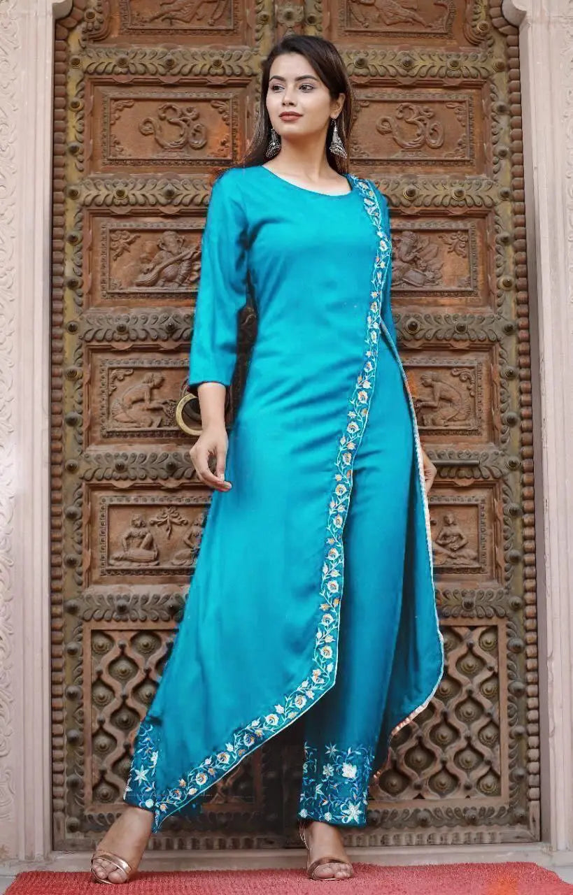 Embroidered Kurti Palazzo Set (6 Colors) NextBuy