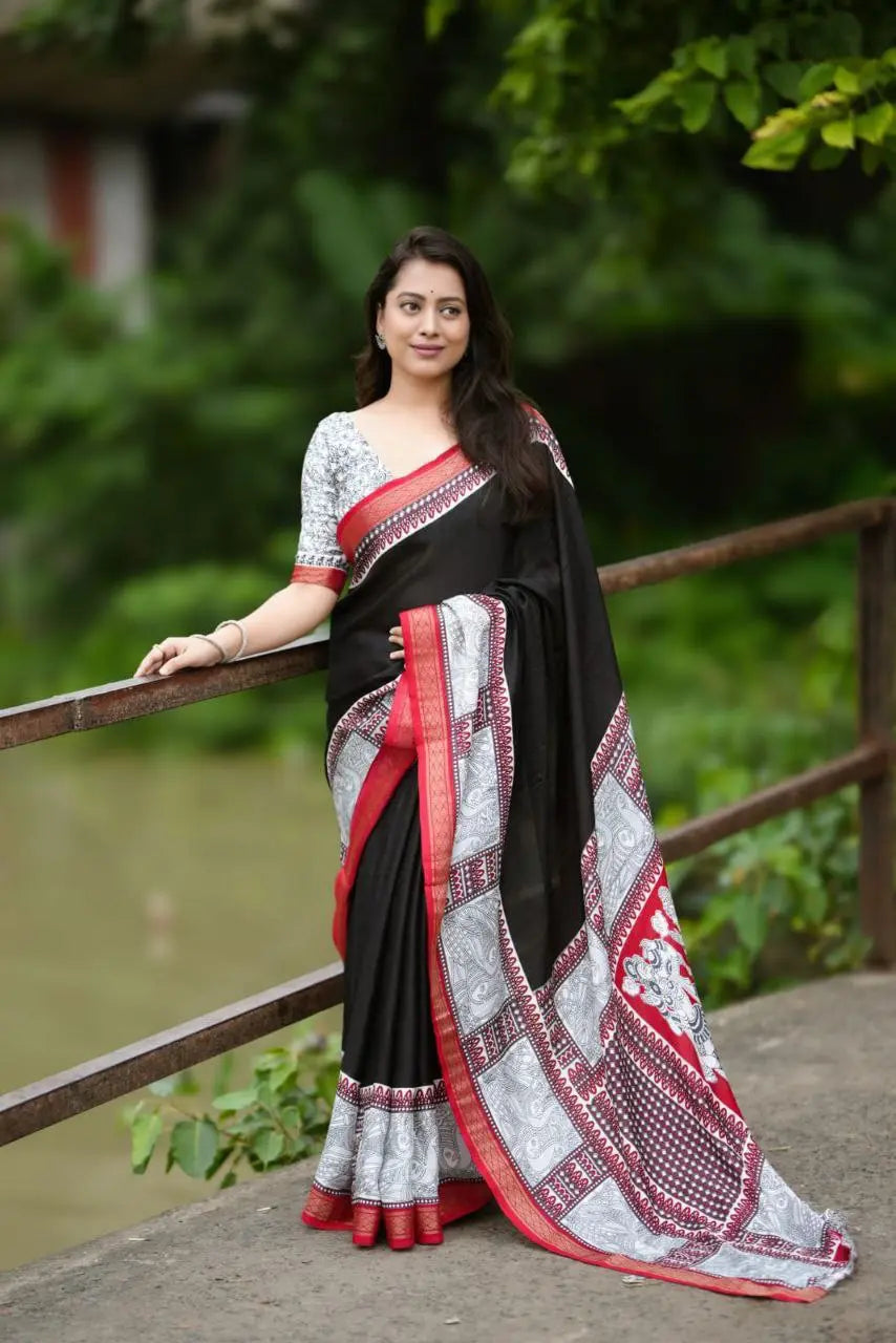 Madhubani Style Back Printed Saree NextBuy