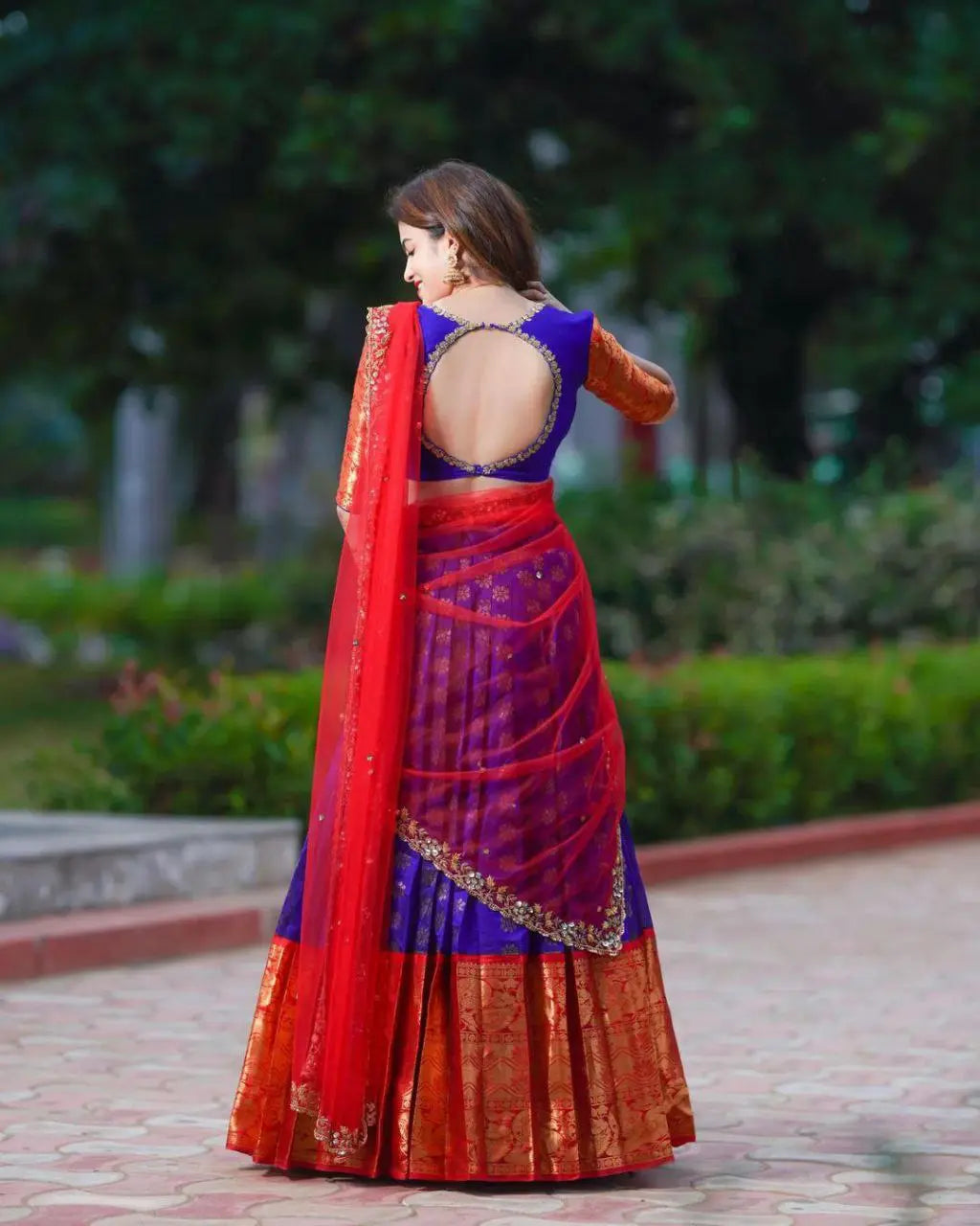 Kanjiveram Silk Zari Lehanga With Blouse Along With Banarashi Silk Duppta NextBuy