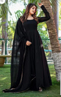 Black Flared Kurta With Dupatta NextBuy