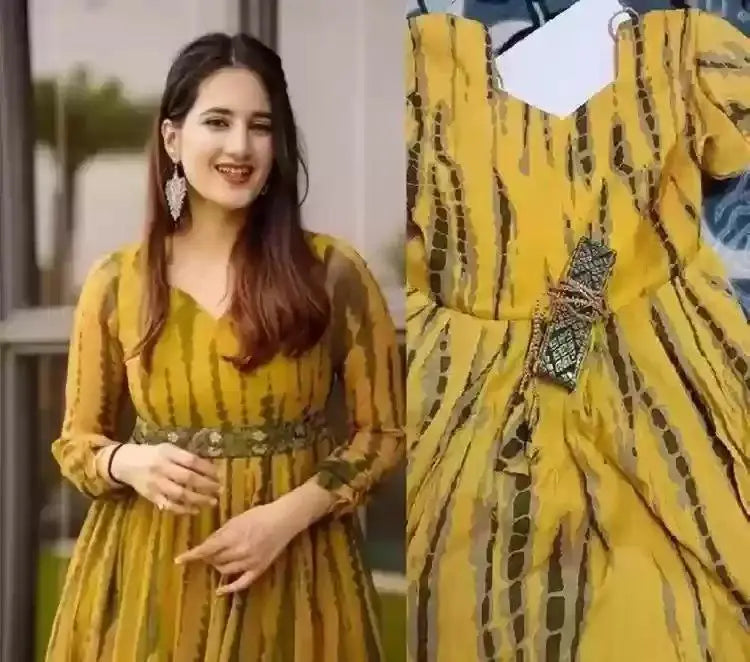 New Sibori Print Maxi Dress With Belt NextBuy