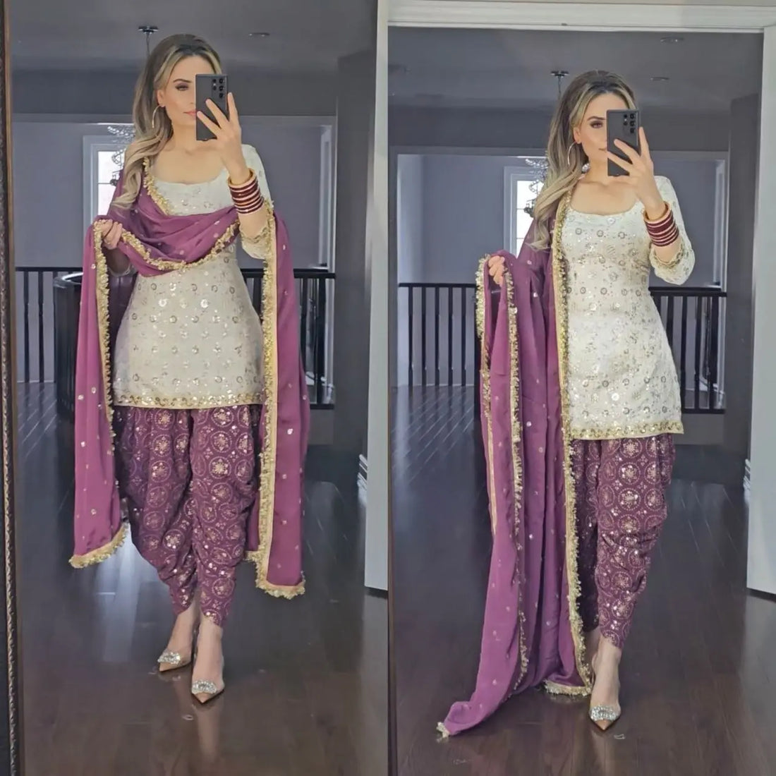 Designer Party Wear Look Top Dhoti Styles Salwar and Dupatta NextBuy