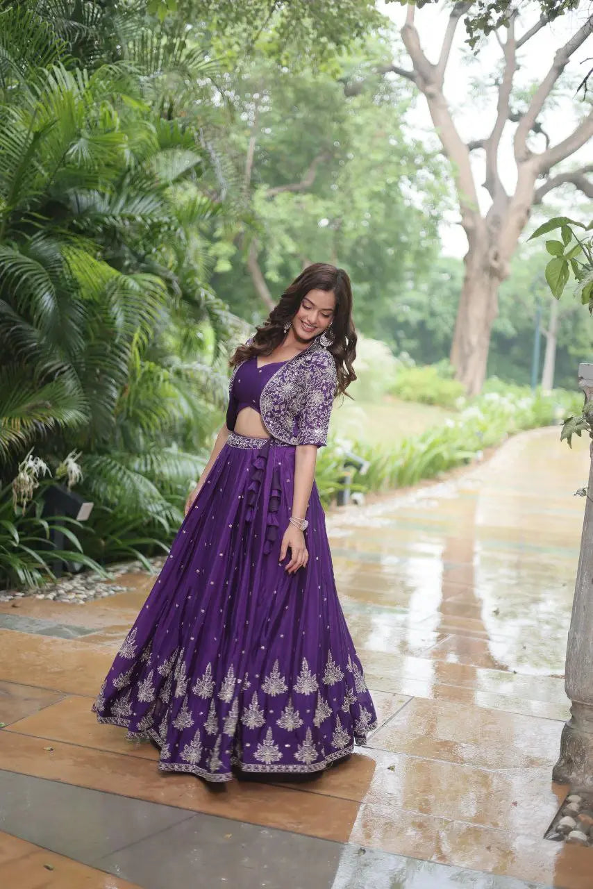 Pure Chinnon With Rich Embroidered Sequins Work (Full-Stitched) NextBuy