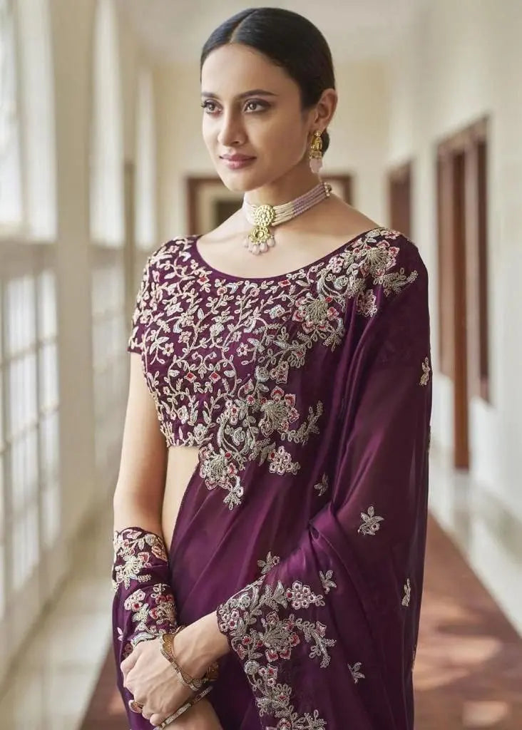 DESIGNERS EMBRODERY C-PALLU WORK SAREE NextBuy