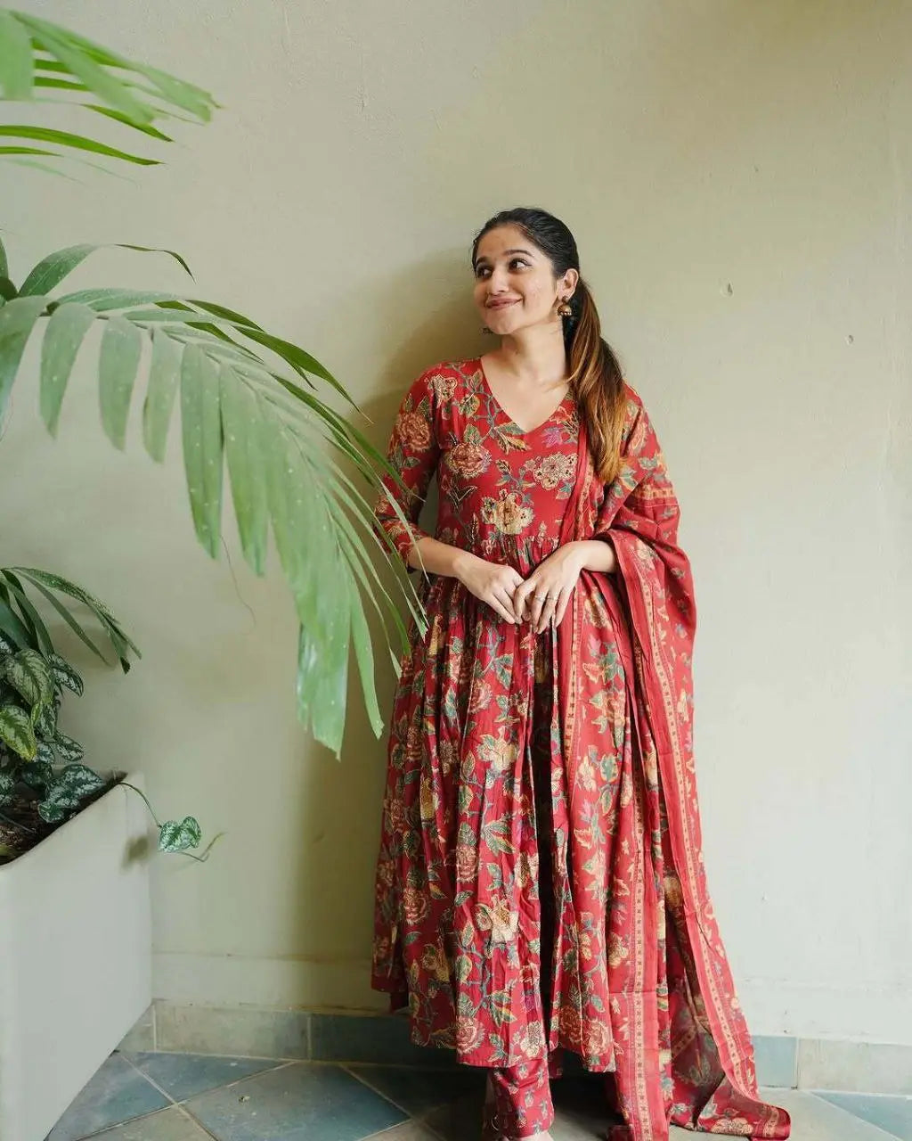 Voluminous Anarkali Suit Set - Pure Cotton 60/60 | Showroom Quality NextBuy