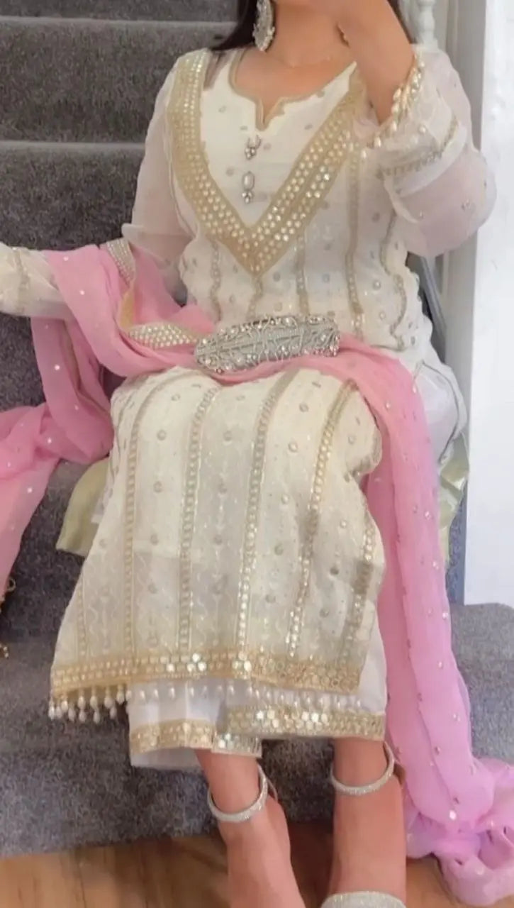 Summer Special Designer Party Wear Long Pakistani Suit - Fancy Embroidery & Sequence Work NextBuy