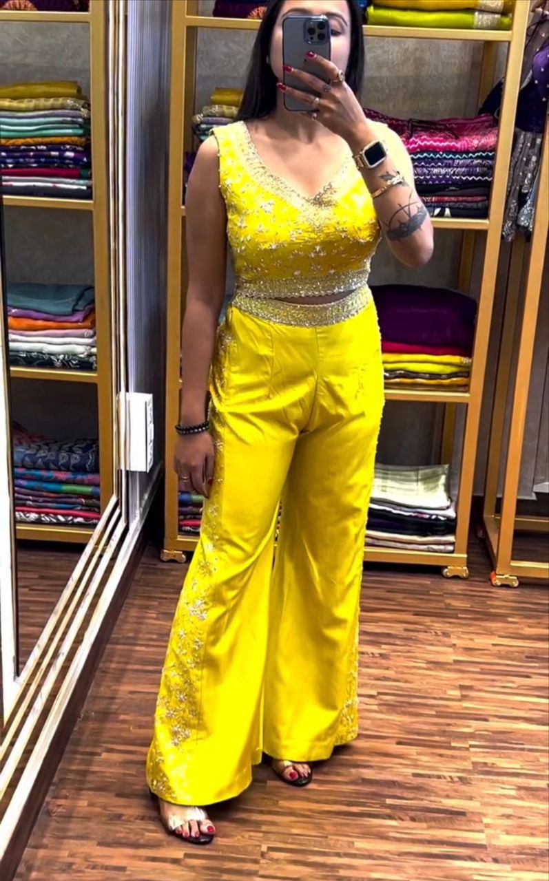 Designer Embroidered Chinon Pant Set with Dupatta – Party & Festive Wear for Women NextBuy