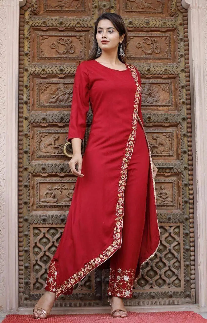 Embroidered Kurti Palazzo Set (6 Colors) NextBuy