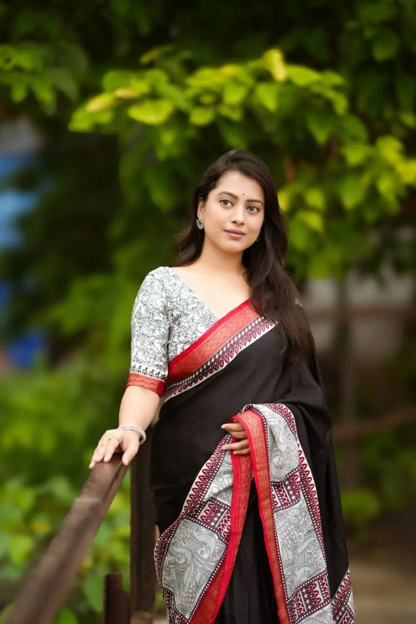 Madhubani Style Back Printed Saree NextBuy
