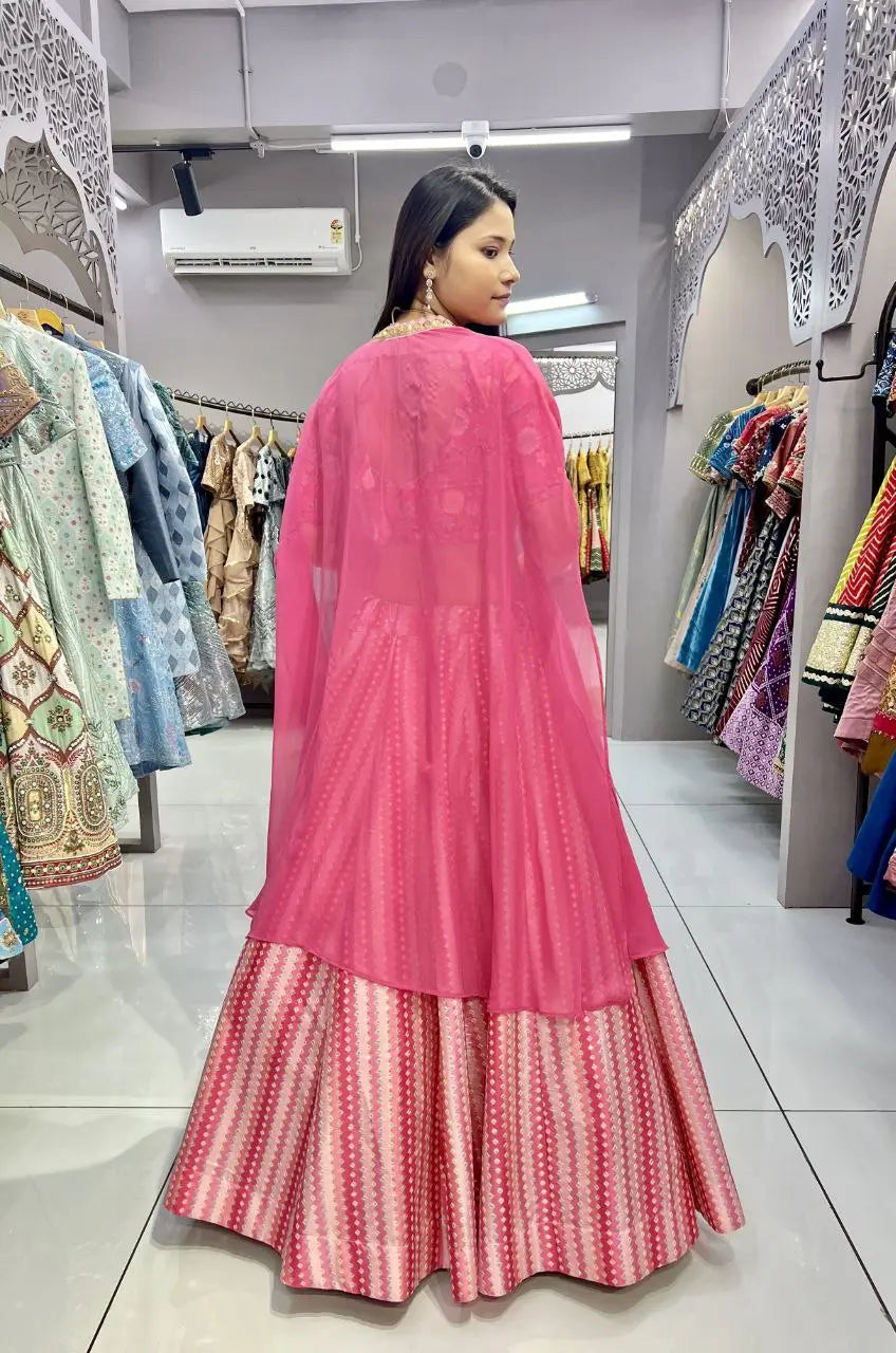Pink Lining Lehenga (Full Stitched) NextBuy