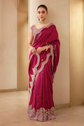 Vichitra Silk Embroidery Saree NextBuy